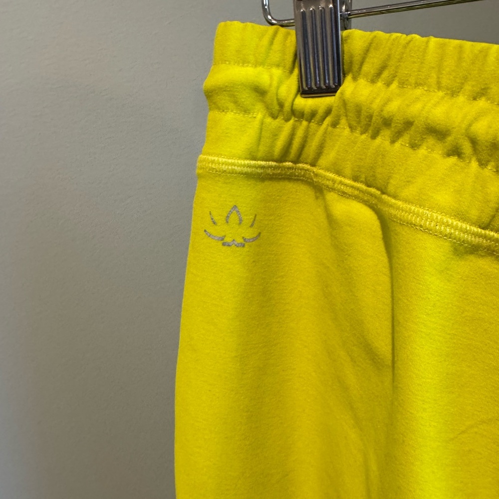 Bright Yellow Sweatpants Elastic Waistband Logo Detail